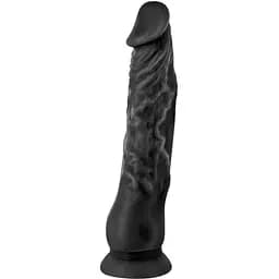 Фалоімітатор із присоскою Real Body - Real Justin Black, TPE, діаметр 4,2 см