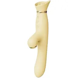 Пульсатор-вібратор із вакуумною стимуляцією клітора Zalo Rose Thruster Lemon Yellow