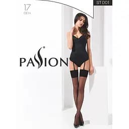 Класичні панчохи під пояс із широкою гумкою ST001 nero - Passion 5 - мініатюра 5