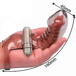 Вибратор на палец SexFinger силиконовый с вибрацией для женщин 16 см серый