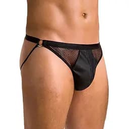 Мужские открытые слепы Passion 034 Open Luke XXL/XXXL Black, экокожа