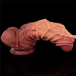 Фалоімітатор Dual-Layered Silicone Nature Cock 10.5'' 27 см коричневий - мініатюра 8
