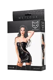 Міні-сукня Glossy Wetlook Lillie M чорний - мініатюра 5