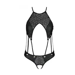Боді з еко-шкіри з ремінцями та перфорацією Passion Tamaris Body black L/XL - мініатюра 3