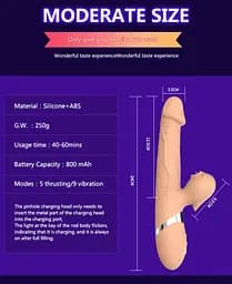 Вібратор Basia Thtusting Vibrator 2 in 1 Tongue Vibrators USB Boss Series 26-00140 102100 - мініатюра 3