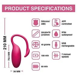 Віброяйце з керуванням зі смартфона Magic Motion Flamingo 7.2 см рожевий - мініатюра 5