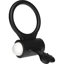 Віброкільце Lovetoy Power Clit Cockring Heart чорний