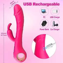 Вібратор Кролик вагінальний силіконовий Satisfyer 22.3 см з 9 режимами Рожевий - мініатюра 3