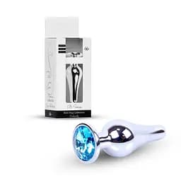 Анальна пробка - Jewellery Silver Long Plug Light Blue - мініатюра 11