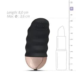 Віброяйце Teazers Ribbed Vibrating Egg, 8 см (чорний) - мініатюра 2