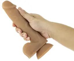 Гнучкий фалоімітатор Addiction - ANDREW 8″ Silicone Dong - Caramel, віброкуля в подарунок - мініатюра 3