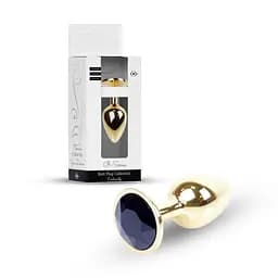 Анальна пробка - Jewellery Gold Plug Black - мініатюра 11