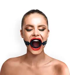 Кляп силіконове кільце натуральна шкіра, Gag Ring внутрішній діаметр кільця 40 мм, Чорний Art of Sex SO6707 95121 - мініатюра 4