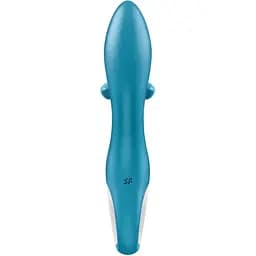 Вібратор-кролик із потрійним відростком Satisfyer Embrace me Turquoise - мініатюра 6