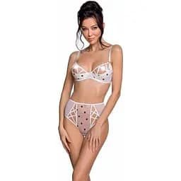 Эротический комплект с рисунком Passion LOVELIA BIKINI white L/XL