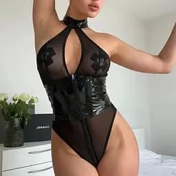 Латексний боді. Еротична білизна БДСМ одяг Сексуальний комплект XXL