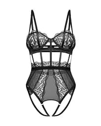 Боді Obsessive Hersis otwarte, L/XL (чорний) - мініатюра 9