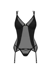 Корсет та стрінги Obsessive Nesari XS/S (чорний) - мініатюра 5