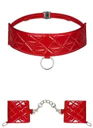 Набір з нашийників та наручників Obsessive Hunteria cuff & chocker O/S