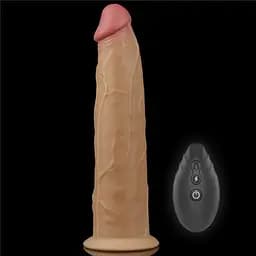 Вібратор Dual-Layered Silicone Rotator 9" Flesh - мініатюра 2
