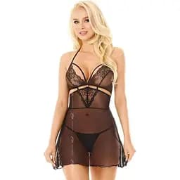 Комплект білизни Softline Collection Melania S/M чорний