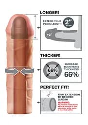 Насадка для пеніса Pipedream Mega Extension Flesh 20.3 см тілесний - мініатюра 5