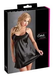 Сорочка Cottelli Collection Lingerie Satin Chemise M чорний - мініатюра 6