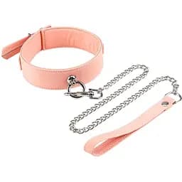 Нашийник з повідцем Liebe Seele Dark Candy Pink Collar with Leash рожевий
