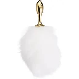 Металева анальна пробка Кролячий хвост Lockink Sevanda White Bunny-Tail Anal Rose-shape Plug - мініатюра 6