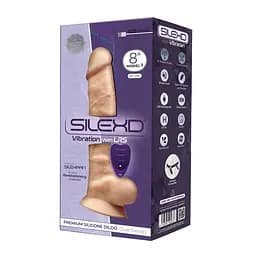 Фалоімітатор з вібрацією SilexD Vetus Vibro Flesh (MODEL 1 size 8in) + LRS, двошаровий, діаметр 4, - мініатюра 4