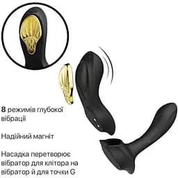 Смарт-вібратор в трусики Zalo AYA Obsidian Black насадка та пульт ДК - мініатюра 4