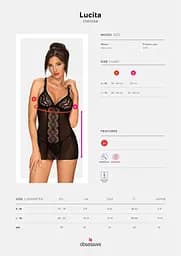 Сексуальний комплект Obsessive Lucita S/M чорний - мініатюра 5