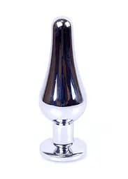 Анальна пробка - Jewellery Silver Long Plug Black - мініатюра 7