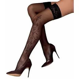 Чорні панчохи з ефектом тату Passion ST111 nero 3/4 (20 den)