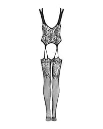 Бодістокінг Obsessive Bodystocking F237 рослинне плетіння імітація панчох S/M/L - мініатюра 6