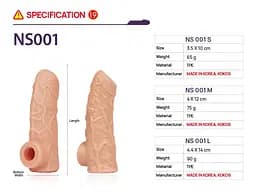 Насадка на член Kokos Nude Sleeve NS 001 L Kokos SX1472 101352 - мініатюра 4