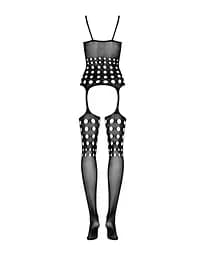 Бодістокінг Obsessive Bodystocking G310 топ панчохи підв'язки круглі вирізи S/M/L - мініатюра 6