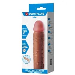 Насадка на пеніс Pretty Love Nile 16.5 см (коричневий) - мініатюра 16