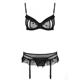 Сексуальний комплект із поясом для панчох Passion LOVELIA Set black L/XL - мініатюра 5