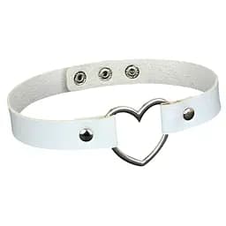 Чокер с сердцем в стиле BDSM кожаный One size K0595-3