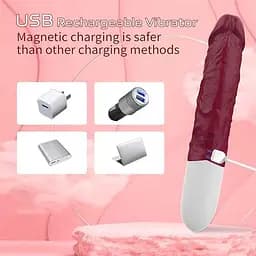 Вагінальний вібратор силіконовий Satisfyer 23 см з 12 режимами Бордовий - мініатюра 4