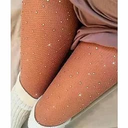 Заворожуючі колготки, прикрашені стразами, One size, бежевий, K0242-2