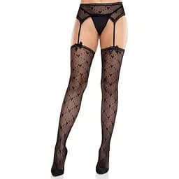 Колготки-панчохи Leg Avenue Heart Garterbelt Stockings One Size Black