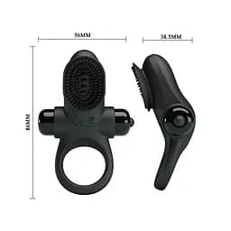 Ерекційне кільце Pretty Love Vibrant Penis Ring II 8.6 см чорний - мініатюра 6