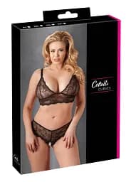 Комплект білизни Cottelli Collection Bra And String XL чорний - мініатюра 4