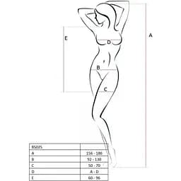 Бодістокінг Passion BS025 black, сукня-сітка, спущене плече, довгий рукав, S/M/L - мініатюра 4
