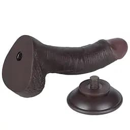 Фалоімітатор Sliding-Skin Dual Layer Dong 7.5'' 19.5 см чорний - мініатюра 6