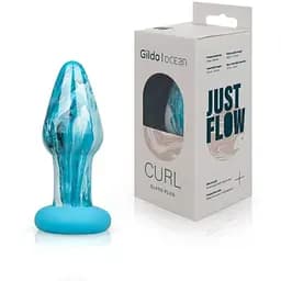 Скляна анальна пробка Gildo Ocean Curl Glass Butt plug - мініатюра 8