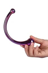 Двосторонній фалоімітатор Glamour Glass Curved Wand 17 см мульті - мініатюра 4