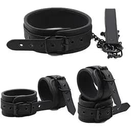 Еротичний набір БДСМ для рольових ігор повідець + наручники